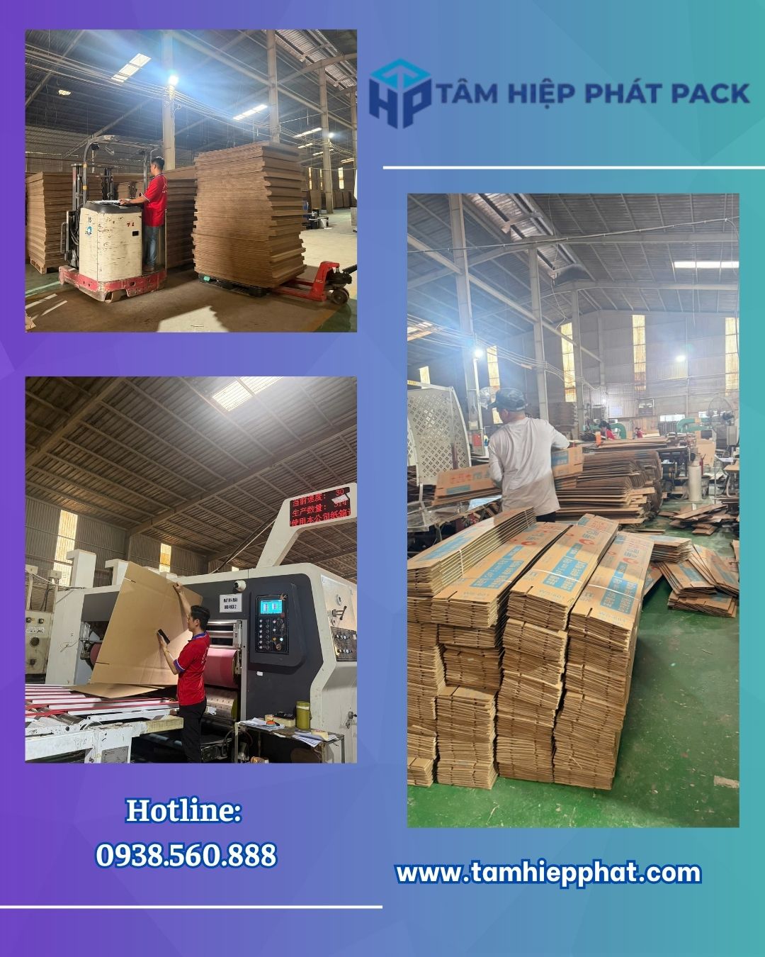 Nhà máy sản xuất bao bì giấy TÂM HIỆP PHÁT tự hào là đơn vị uy tín hàng đầu tại TP.HCM, chuyên thiết kế, gia công, sản xuất và in ấn các dòng thùng carton 3 lớp, thùng carton 5 lớp, thùng carton 7 lớp, bìa tấm carton và cuộn carton 2 lớp.