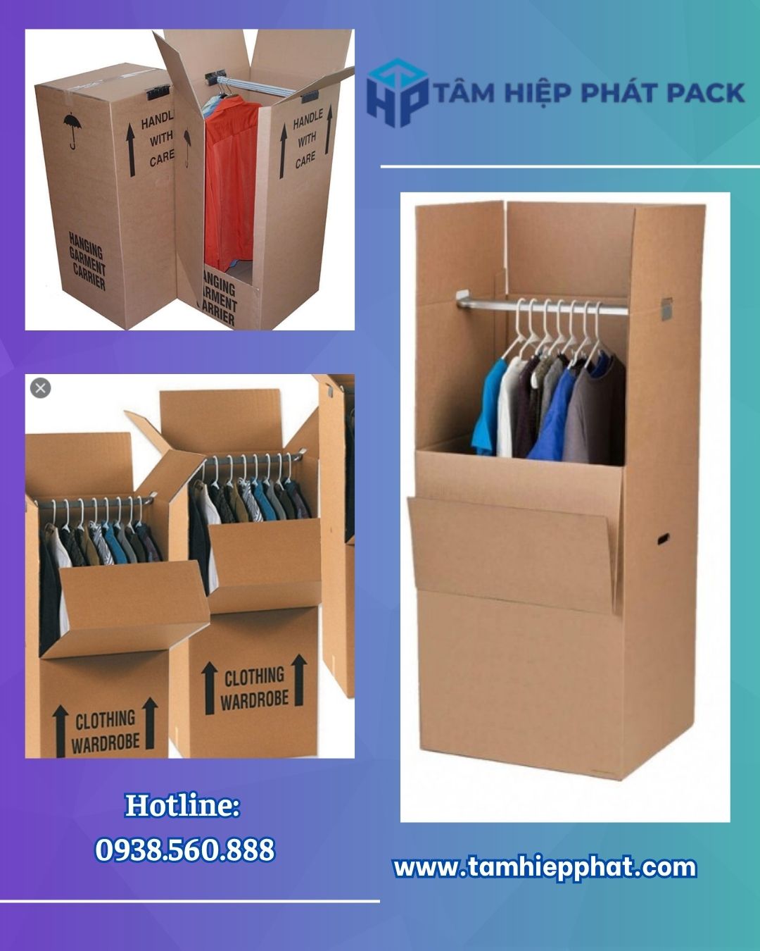 Với nhu cầu đóng gói áo vest, sơ mi, áo khoác, váy đầm, đồng phục và các sản phẩm thời trang cần giữ form, thùng carton đựng quần áo có thanh treo là giải pháp đáng cân nhắc.