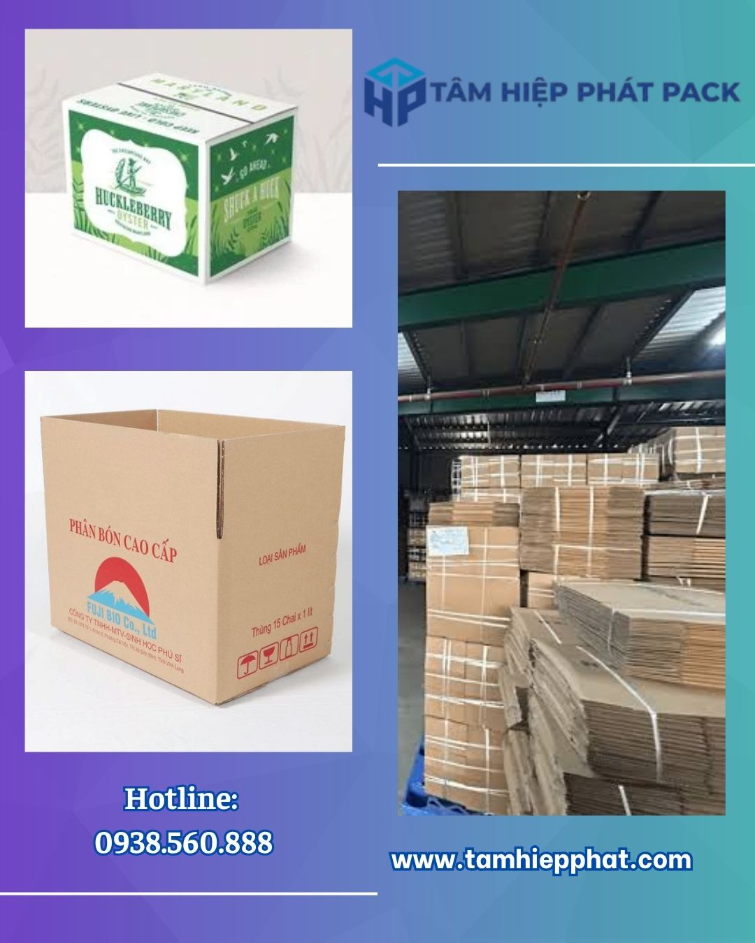 Tại TÂM HIỆP PHÁT, khách hàng có thể đặt sản xuất Thùng Carton theo kích thước, số lượng, kết cấu giấy và nội dung in riêng. 