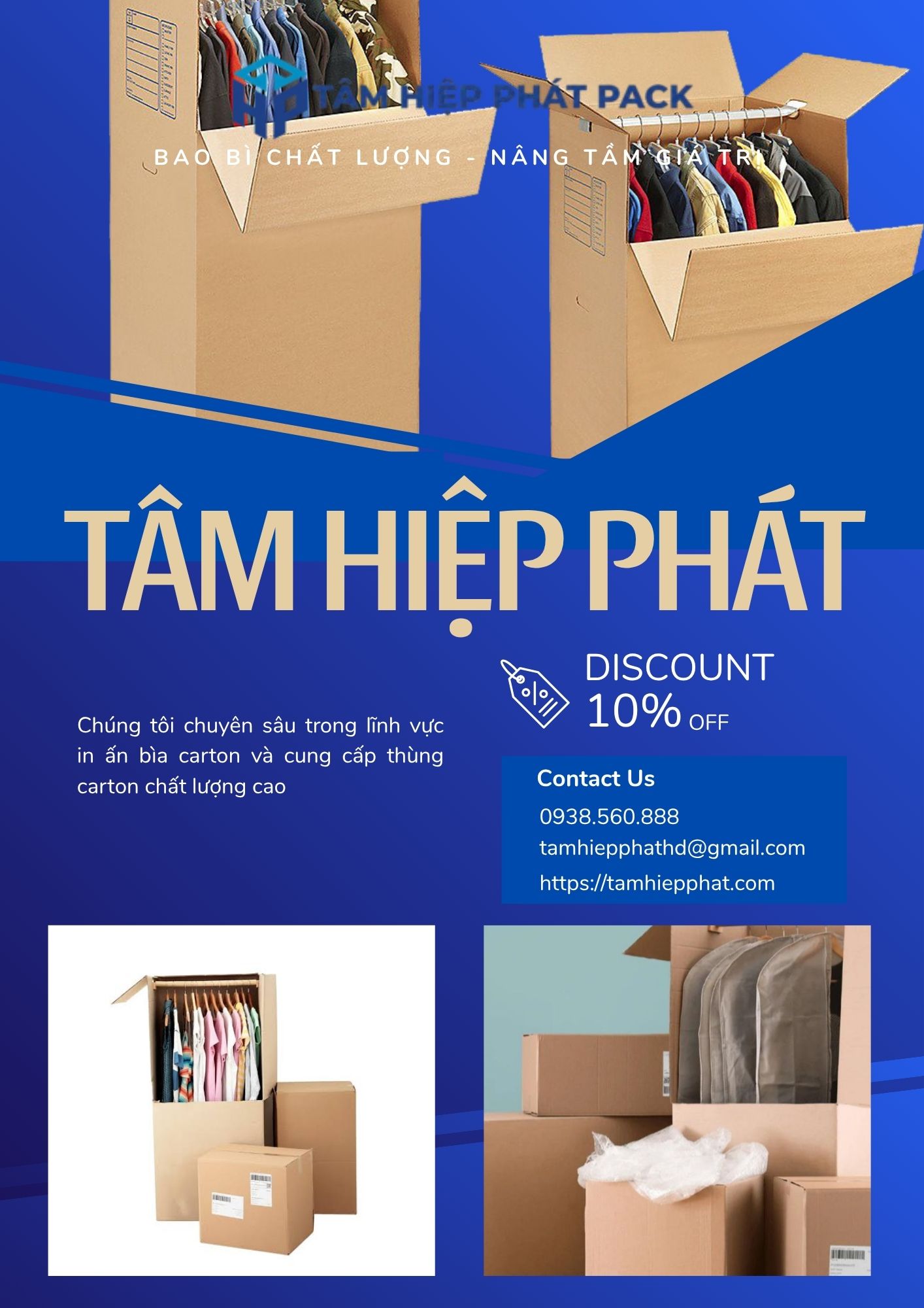 Giải pháp được nhiều xưởng may và doanh nghiệp xuất khẩu lựa chọn là thùng carton đựng quần áo có thanh treo. Đây là dạng thùng carton kích thước lớn, bên trong được bố trí thanh ngang để treo trực tiếp sản phẩm trên móc, giúp quần áo giữ được form trong suốt quá trình lưu kho và vận chuyển.