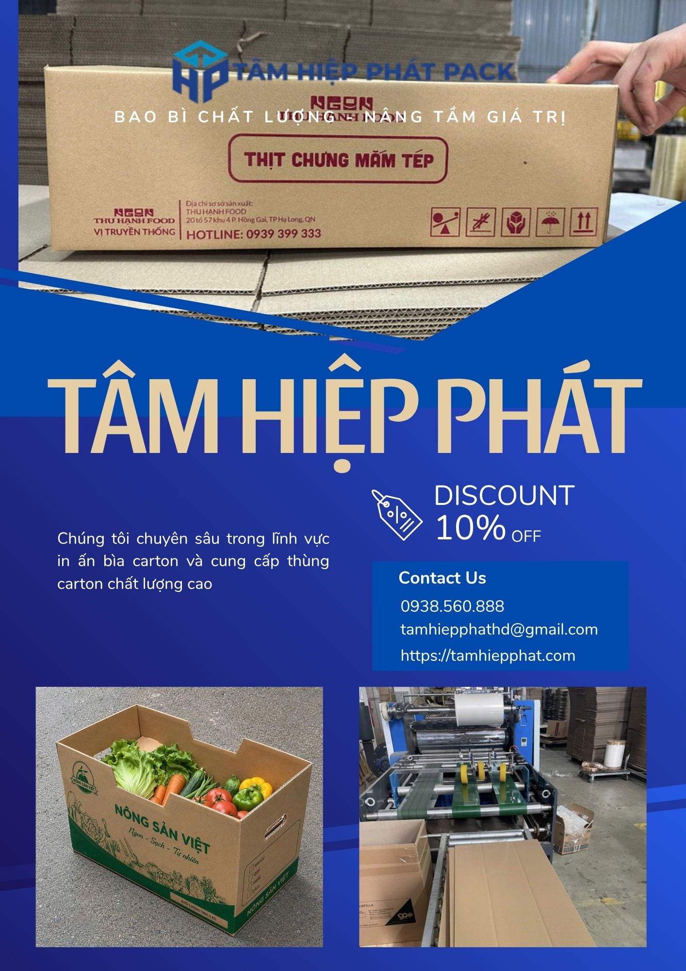 Nhà máy sản xuất bao bì TÂM HIỆP PHÁT luôn là điểm đến tin cậy của hàng ngàn đối tác doanh nghiệp nhờ những thế mạnh vượt trội