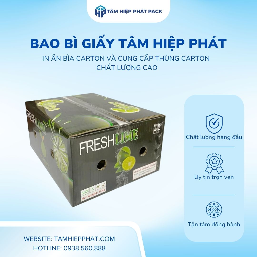 Nhà máy sản xuất bao bì giấy TÂM HIỆP PHÁT tự hào là đơn vị uy tín hàng đầu tại TP.HCM và các tỉnh phía Nam, chuyên tạo phôi sóng gia cường, bế xẻ tự động và phân phối trực tiếp các dòng Thùng Carton chất lượng cao từ 3 lớp, 5 lớp đến 7 lớp đạt tiêu chuẩn kiểm định cơ lý xuất khẩu khắt khe.