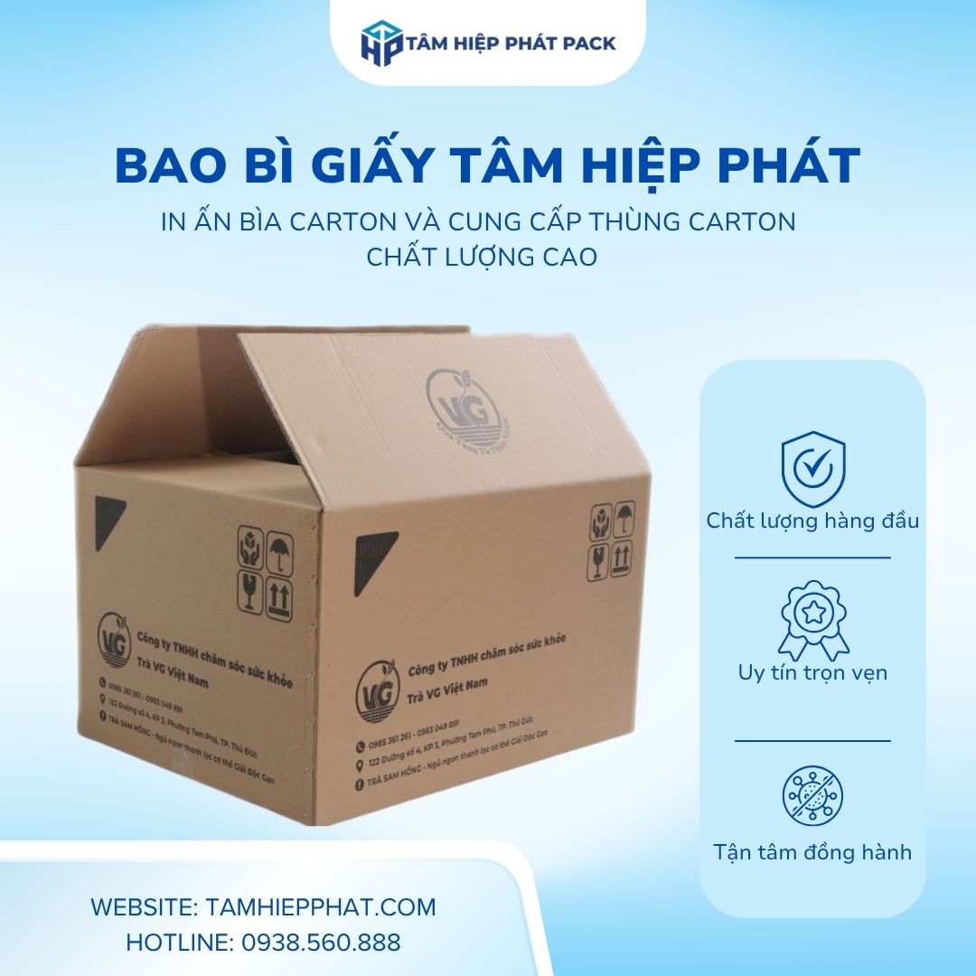Nhà máy sản xuất bao bì giấy TÂM HIỆP PHÁT tự hào là đơn vị uy tín tiên phong tại khu vực phía Nam, chuyên sản xuất, gia công bế dán và nhận in Flexo thùng carton giá xưởng cho doanh nghiệp với chất lượng vượt trội, đáp ứng mọi quy chuẩn khắt khe của thị trường nội địa lẫn xuất khẩu. 