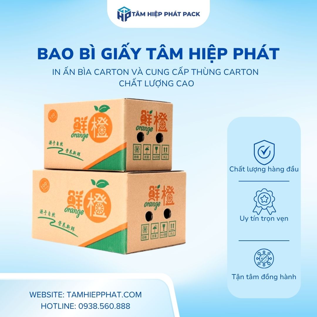  TÂM HIỆP PHÁT tự hào là đơn vị tiên phong uy tín chuyên nghiên cứu, tạo phôi giấy gia cường và trực tiếp gia công các dòng Thùng Carton chất lượng cao đạt chuẩn kiểm định xuất khẩu