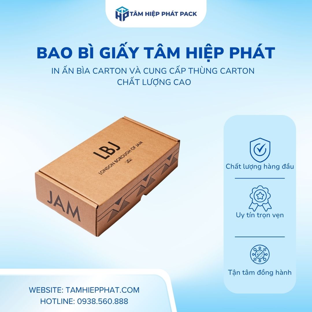 Nhà máy sản xuất bao bì giấy TÂM HIỆP PHÁT tự hào là đơn vị uy tín hàng đầu tại khu vực TP.HCM và các tỉnh lân cận, chuyên thiết kế, bế xẻ tự động và in ấn các dòng Thùng Carton từ 3 lớp, 5 lớp đến 7 lớp chất lượng cao.