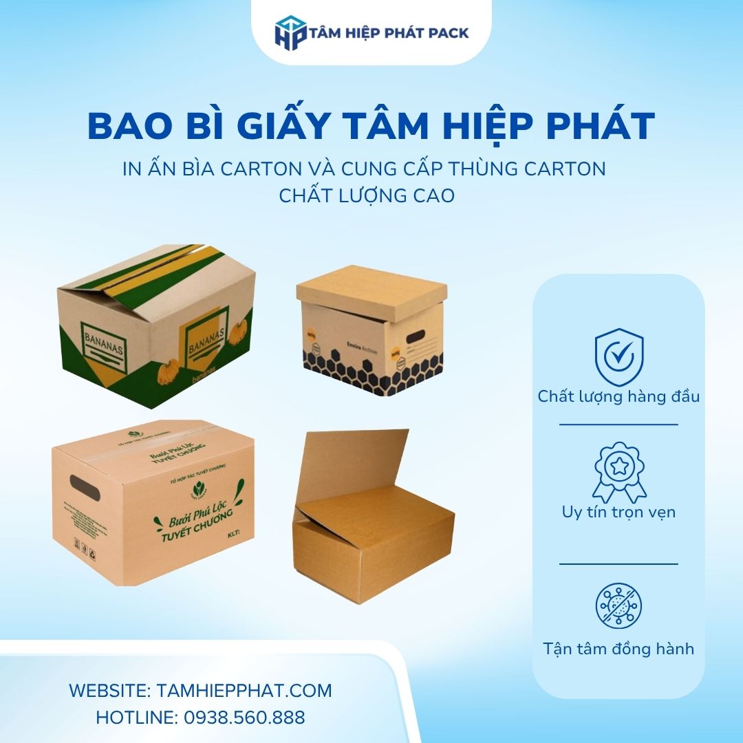 Giữa hàng trăm đơn vị cung cấp bao bì đóng gói trên thị trường, Công ty TNHH Bao Bì Giấy TÂM HIỆP PHÁT tự hào luôn là đối tác tin cậy, đồng hành cùng sự phát triển của hàng ngàn doanh nghiệp sản xuất và chuỗi bán lẻ nhờ các thế mạnh vượt trội