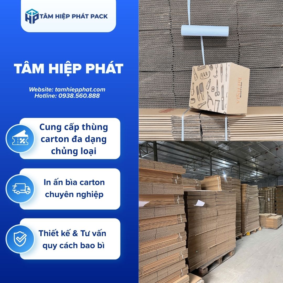 Để biến những chiếc thùng đóng hàng đơn điệu thành ấn phẩm marketing truyền thông thương hiệu mạnh mẽ, nhà máy TÂM HIỆP PHÁT đầu tư đồng bộ 3 công nghệ in ấn tiên tiến hàng đầu